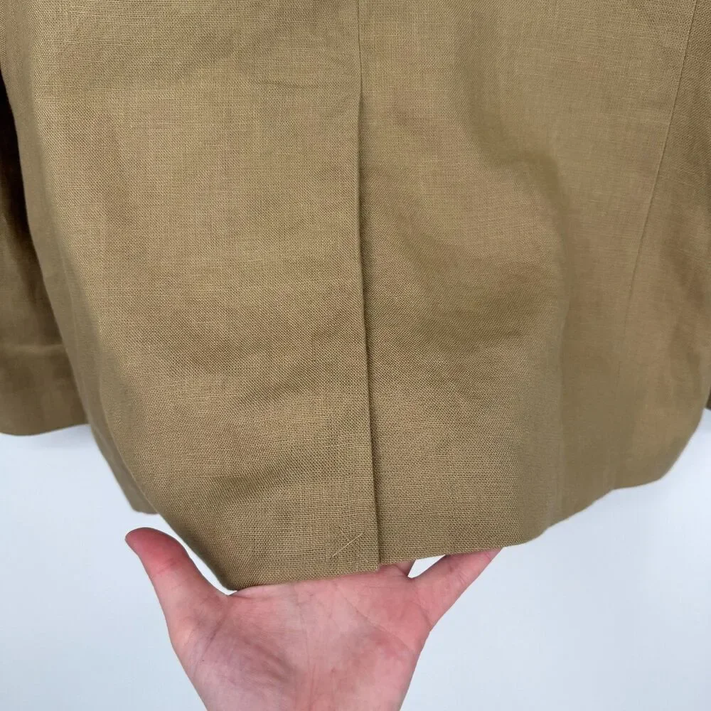 Baird McNutt Murano Blazer Mens Medium Tan Linen 2 Button Jacket Preppy Light